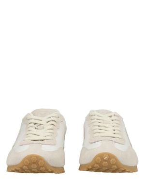 Veja Low-Profile Leather Suede Sneakers - White