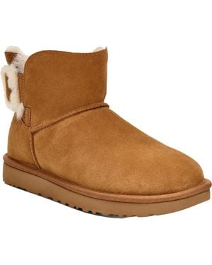 UGG Mini Bailey Fluff Buckle Suede Shearling Winter & Snow Boots - Brown