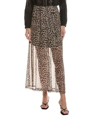 Johnny Was Mesh Gored Back Maxi Skirt - Black