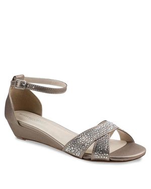 Touch Ups By Benjamin Walk Iris Sandal Champagne Ankle Strap Gal458 - Metallic