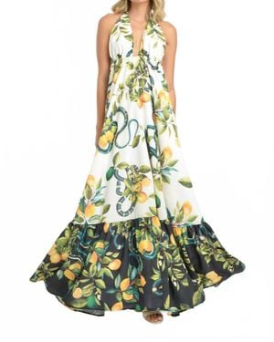 Steffany Milano Citrus Blossom Maxi Dress - Green