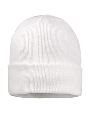 Sportsman Fleece Lined 12 Cuffed Beanie - White