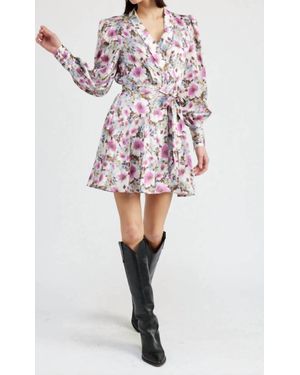 JACQUIE THE LABEL Satin Wrap Mini Dress - Multicolor