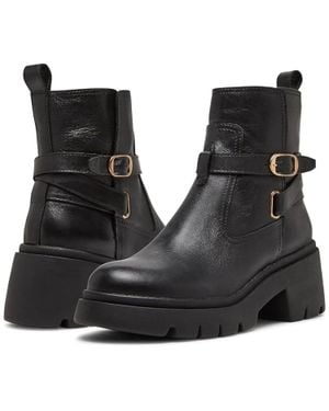 Steve Madden Colletta Boots Leather Ankle Booties Rhs6759 - Black