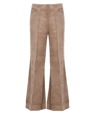 D. EXTERIOR High-Waist Corduroy Flared Pants - Natural