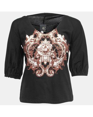 Just Cavalli Printed Cotton Top - Black