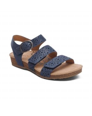 Aetrex Lilly Adjustable Quarter Strap Sandal - Blue