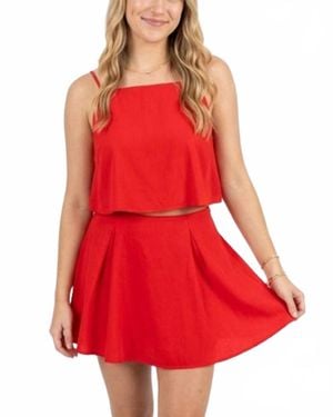 KLD 2 Piece Skort Set - Red