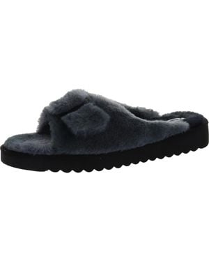 Dr. Scholls Staycay Og Faux Fur Slip-On Slide Sandals - Black