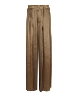 Polo Ralph Lauren Iridescent Light Lame Pleated High-Waisted Wide-Leg Pants - Natural