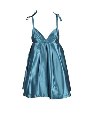Feminista Satin Polyester Mini Dress - Blue