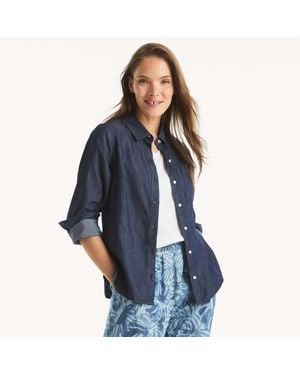 Nautica Chambray Button-Up Shirt - Blue