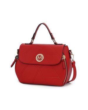 MKF Clementine Vegan Leather Satchel Bag By Mia K - Red