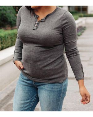 Ave Shops By The Fireplace Thermal Top - Gray