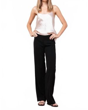 Avenue Montaigne Flavia Crepe Wide Leg Pull-On Pants - Black