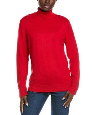 Joseph A Button Cuff Turtleneck - Red