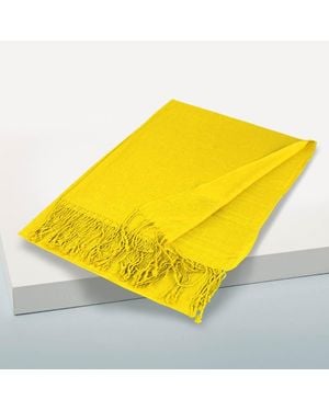 TRUEDAMES Solid Color Pashmina Scarf Shawl - Yellow