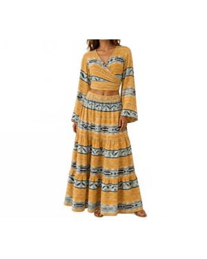 Mystery Resort Mirena Top And Maxi Skirt Set - Yellow