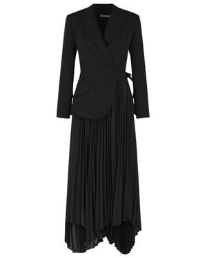 Jonathan Simkhai Tailored Midi Dress With Asymmetrical Hem And Lace Closure - Black