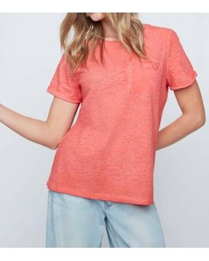 Renuar Embroidered Heart Basic Tee - Pink