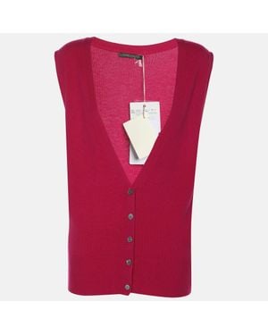Marina Rinaldi Cashmere Knit Waistcoat - Pink