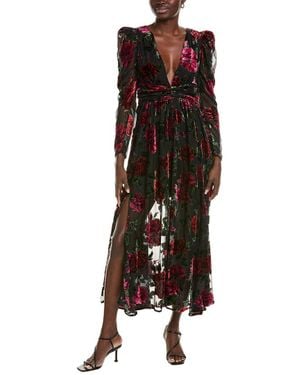 Rachel Parcell Burnout Velvet Midi Dress - Brown