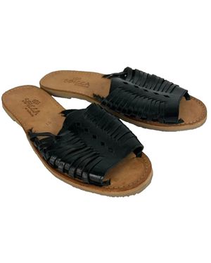 Sbicca Lawrin Woven Hurache Flat Sandal - Black