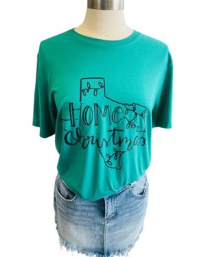 Mama Glitter Home For Christmas Texas T-Shirt - Blue
