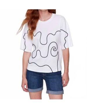Charlie b Soutache Squiggles Tee - White