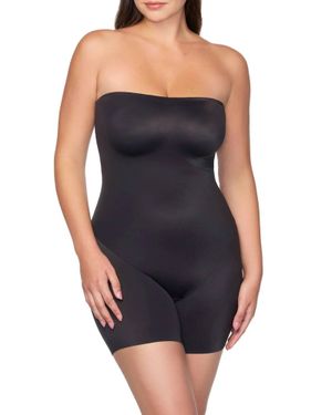Tc Fine Intimates Dress Rehearsal Strapless Mid-Thigh Shaping Bodysuit - Blue