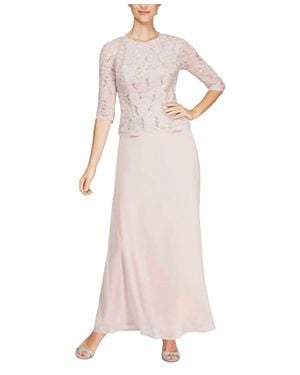 Alex Evenings Tea Length Coctail Dress - Pink