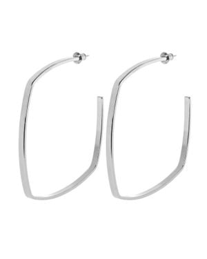 Eklexic Square Shaped Hoops - White