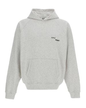 A.P.C. Straight-Cut Hooded Sweatshirt - Gray