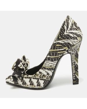 Roberto Cavalli Printed Fabric Bow Pumps - Multicolor