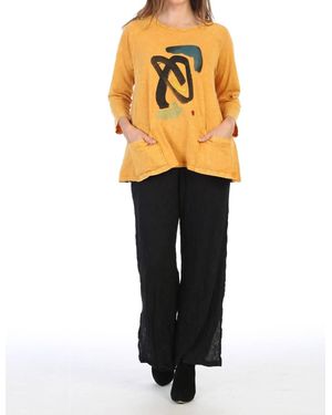 Jess & Jane Jasmine Mineral Washed Patch Pocket Top - Yellow