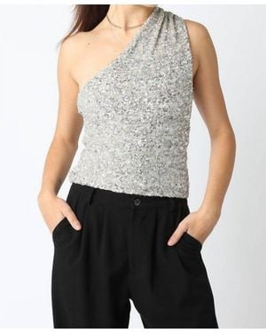 Olivaceous Mia One Shoulder Sequin - Blue