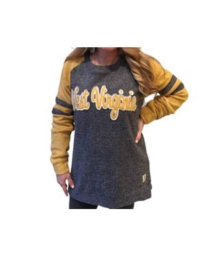Pressbox West Virginia College Dawn Fleece Top - Blue