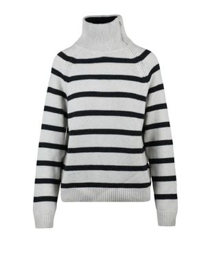 Semicouture High Neck Zip Sweater - White