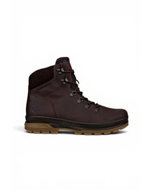 Ecco Leather Waterproof Lace-Up Hiking Boots - Brown