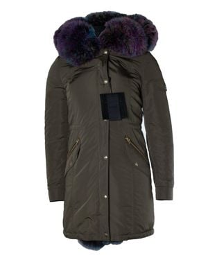 Philipp Plein Fur Parka With Removable Lining - Black
