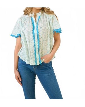 BROOKS AVENUE Parham Blouse - Blue