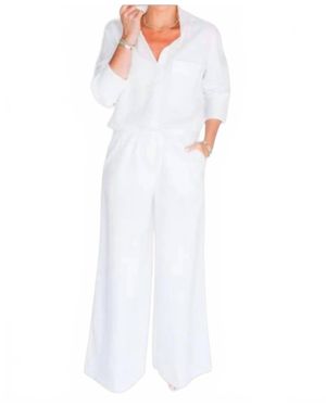 Hancock Fashion Temple Wide Leg Pant - White