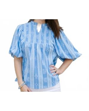Michelle Mcdowell Jona Smocked Top - Blue
