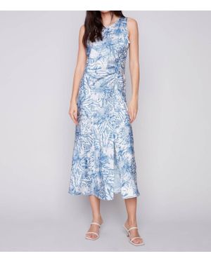 Charlie b Sleeveless With Rushed Drawstring Dress - Blue