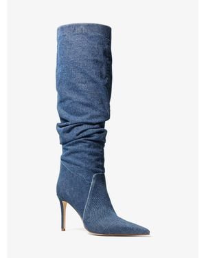 Michael Kors Dawn Washed Denim Boot - Blue