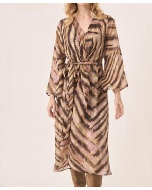 Nekane NKN Fluid Tie Waist Wrap Dress - Natural