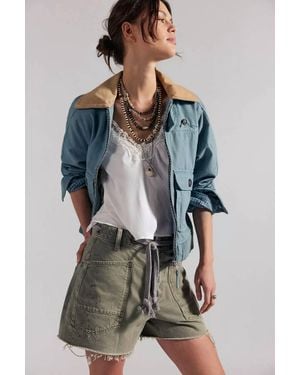 Free People Moxie Barrel Shorts - Blue