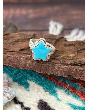 Nizhoni Traders Handmade Sterling Adjustable Ring Signed Nizhoni" (5) - Multicolor