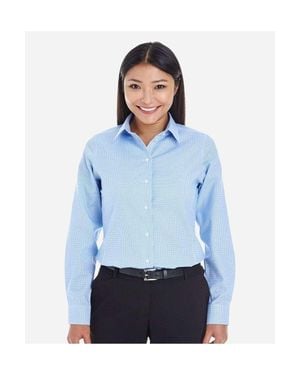 Devon & Jones Crown Collection Royal Dobby Woven Dress Shirt - Blue