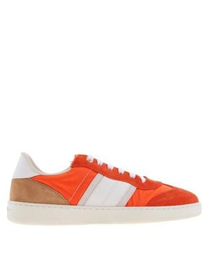 Ferragamo Ferragamo Dioniso Paneled Low-Top Sneakers, Size 7 - Red